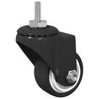 Rueda giratoria 12 pcs Negro 40,4 x 40,4 x 19,7 mm