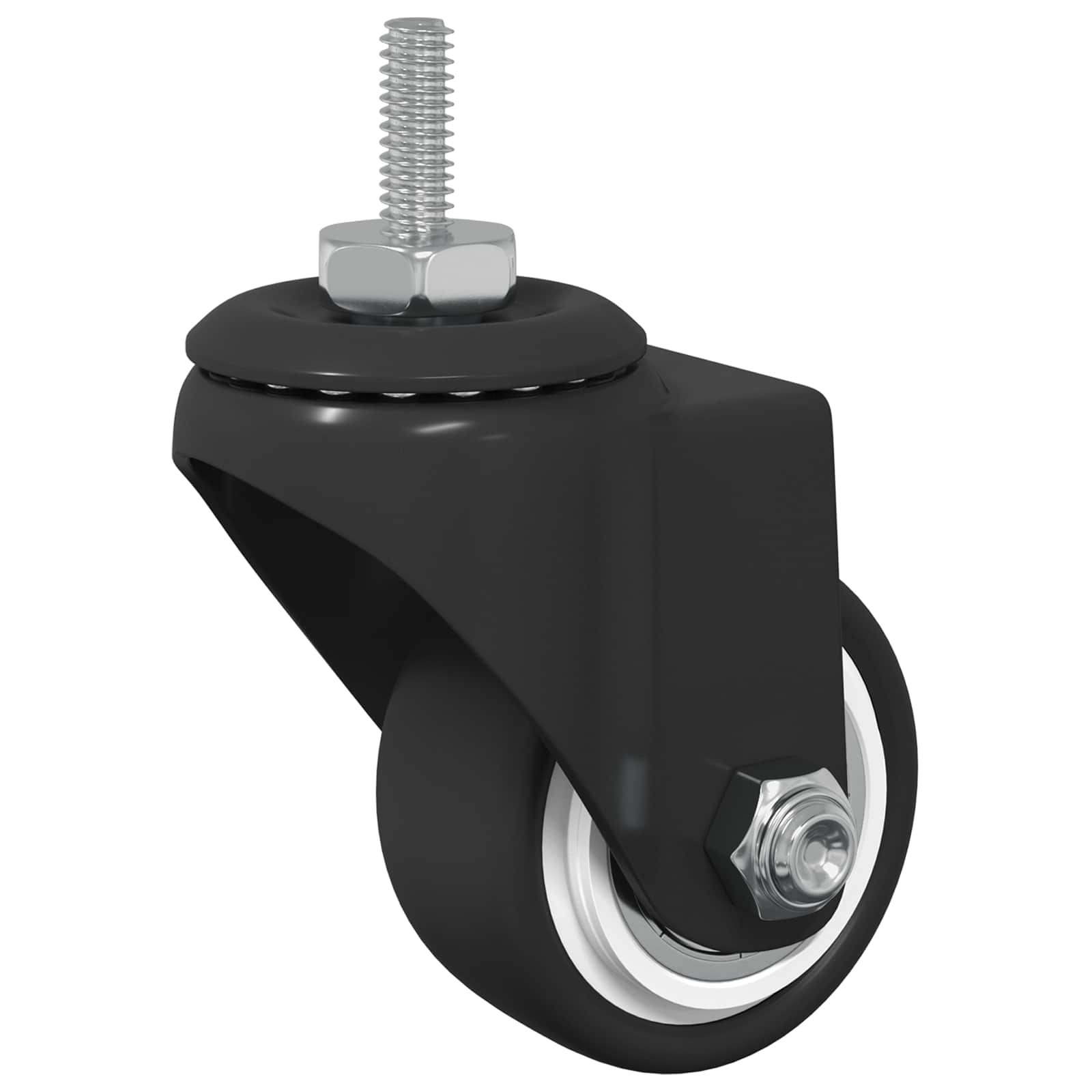 Rueda giratoria 12 pcs Negro 40,4 x 40,4 x 19,7 mm