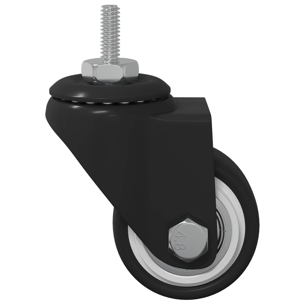 Rueda giratoria 12 pcs Negro 40,4 x 40,4 x 19,7 mm