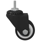 Rueda giratoria 12 pcs Negro 40,4 x 40,4 x 19,7 mm