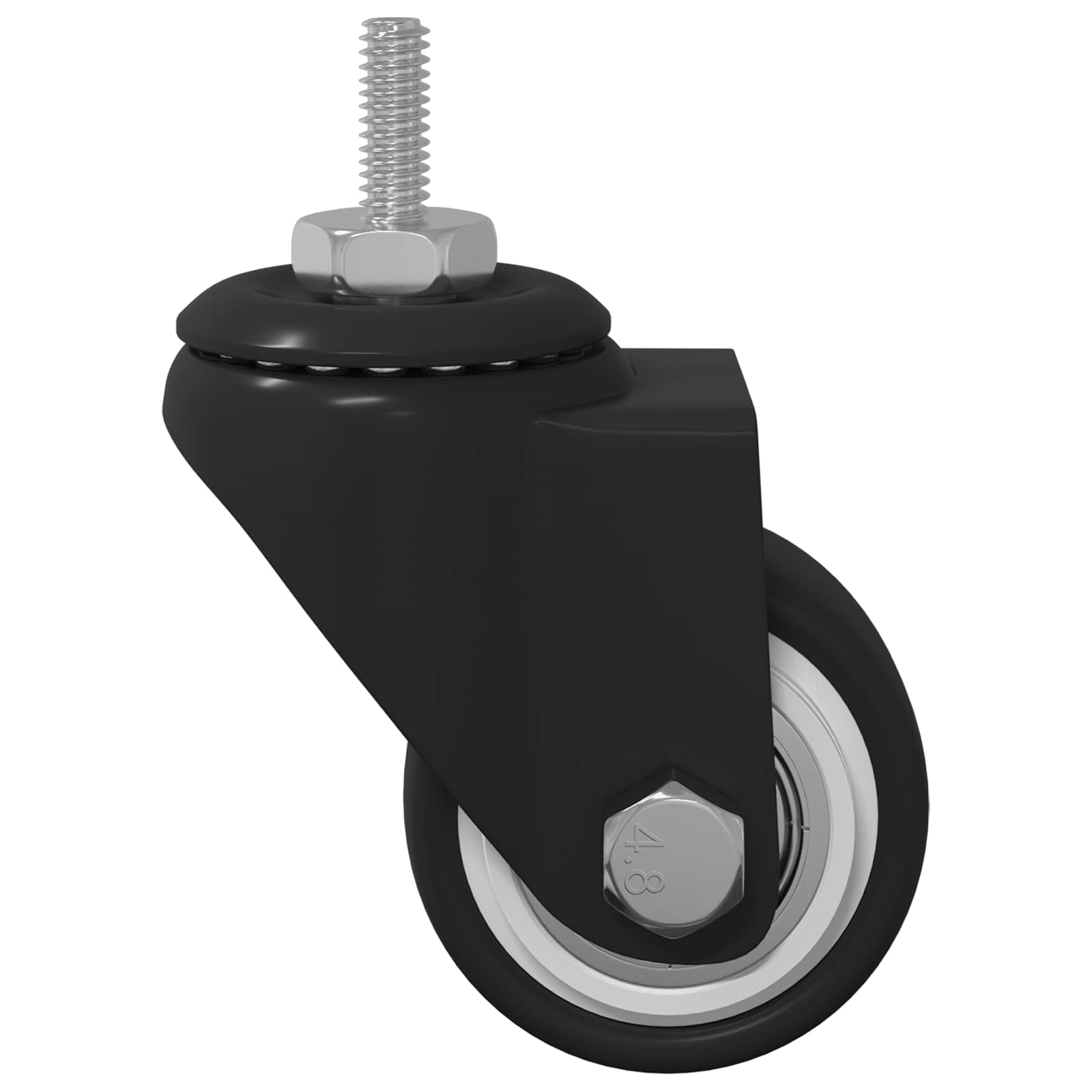 Rueda giratoria 12 pcs Negro 40,4 x 40,4 x 19,7 mm