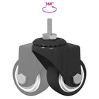 Rueda giratoria 12 pcs Negro 40,4 x 40,4 x 19,7 mm