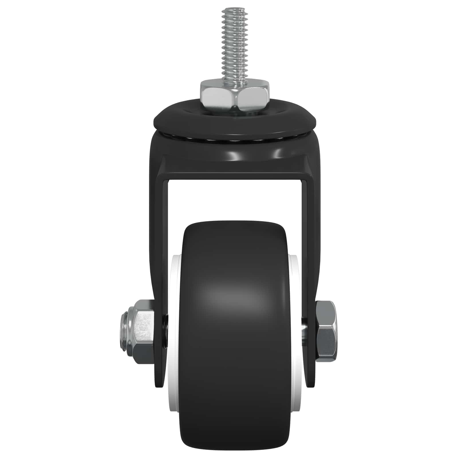 Rueda giratoria 12 pcs Negro 40,4 x 40,4 x 19,7 mm