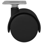 Rueda giratoria 12 pcs Negro 39,5 x 39,5 x 37,8 mm Hierro y PP