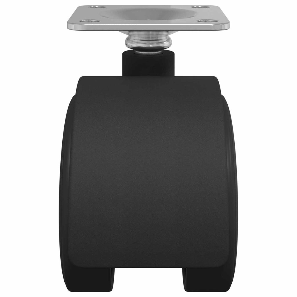 Rueda giratoria 12 pcs Negro 39,5 x 39,5 x 37,8 mm Hierro y PP