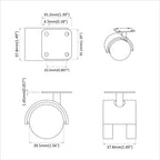 Rueda giratoria 12 pcs Negro 39,5 x 39,5 x 37,8 mm Hierro y PP