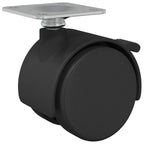 Rueda 12 pcs Negro 39,5 x 39,5 x 37,8 mm Hierro y polipropileno
