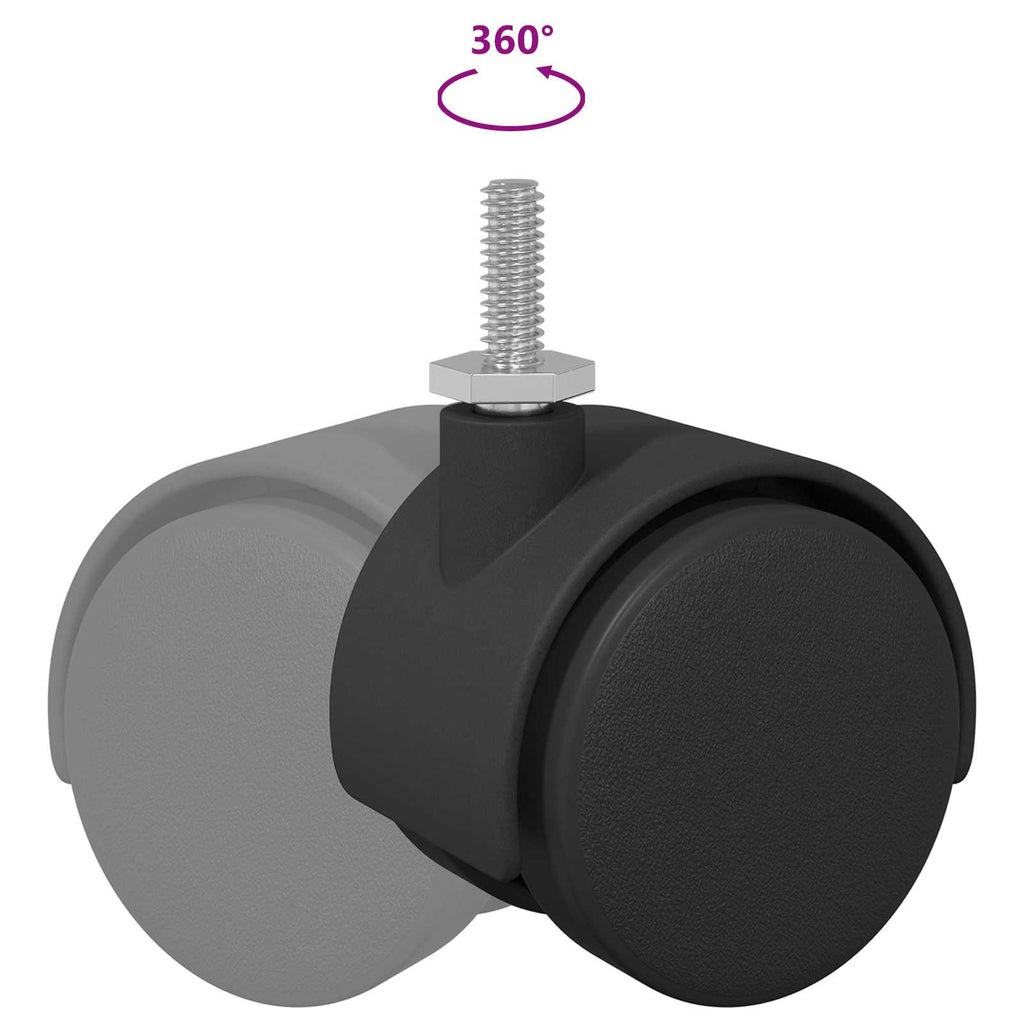 Rueda 12 pcs Negro y Plata 40,1 x 40,1 x 37,8 mm Hierro y PP