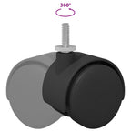 Rueda 12 pcs Negro y Plata 40,1 x 40,1 x 37,8 mm Hierro y PP