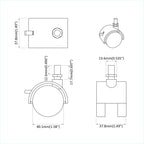 Rueda 12 pcs Negro y Plata 40,1 x 40,1 x 37,8 mm Hierro y PP