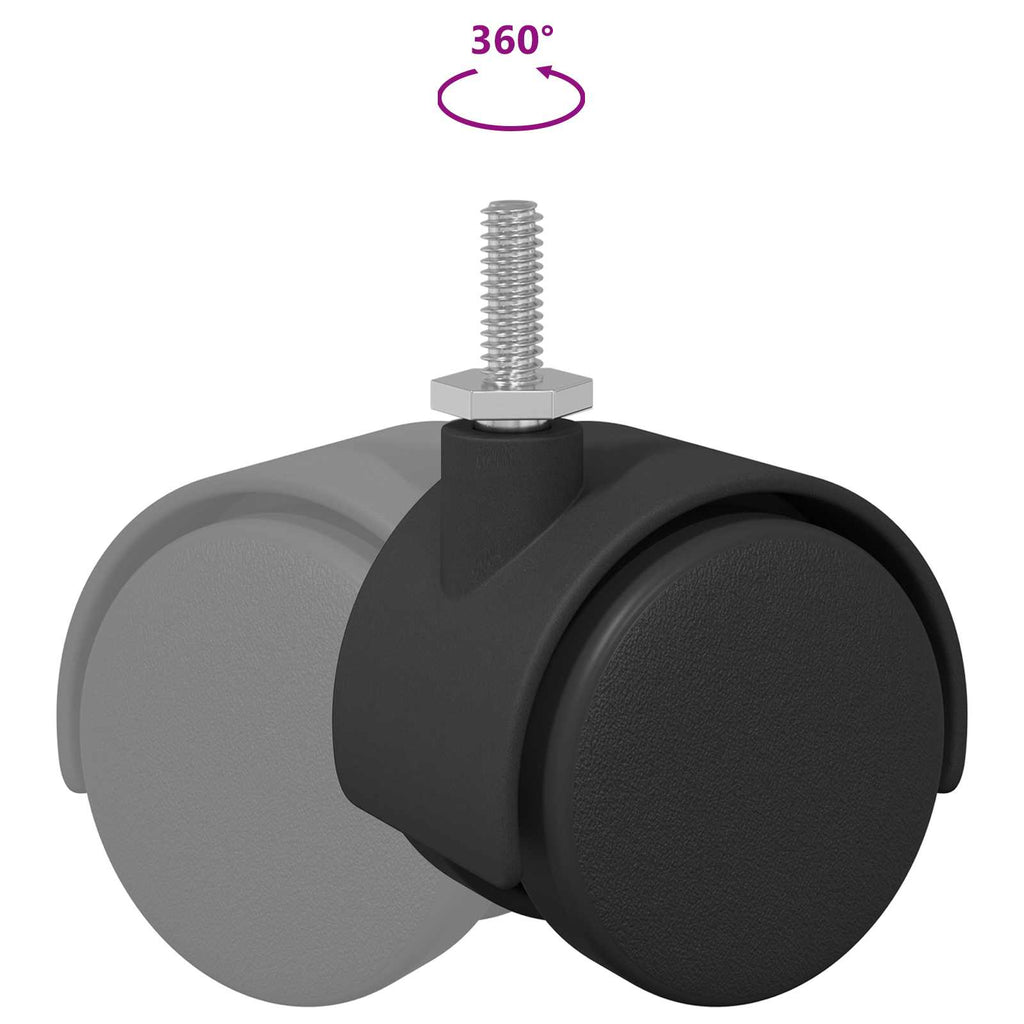 Ruedas 12 pcs Negro 40,1 x 37,8 mm PP y hierro
