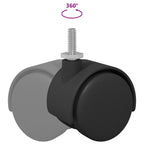 Ruedas 12 pcs Negro 40,1 x 37,8 mm PP y hierro