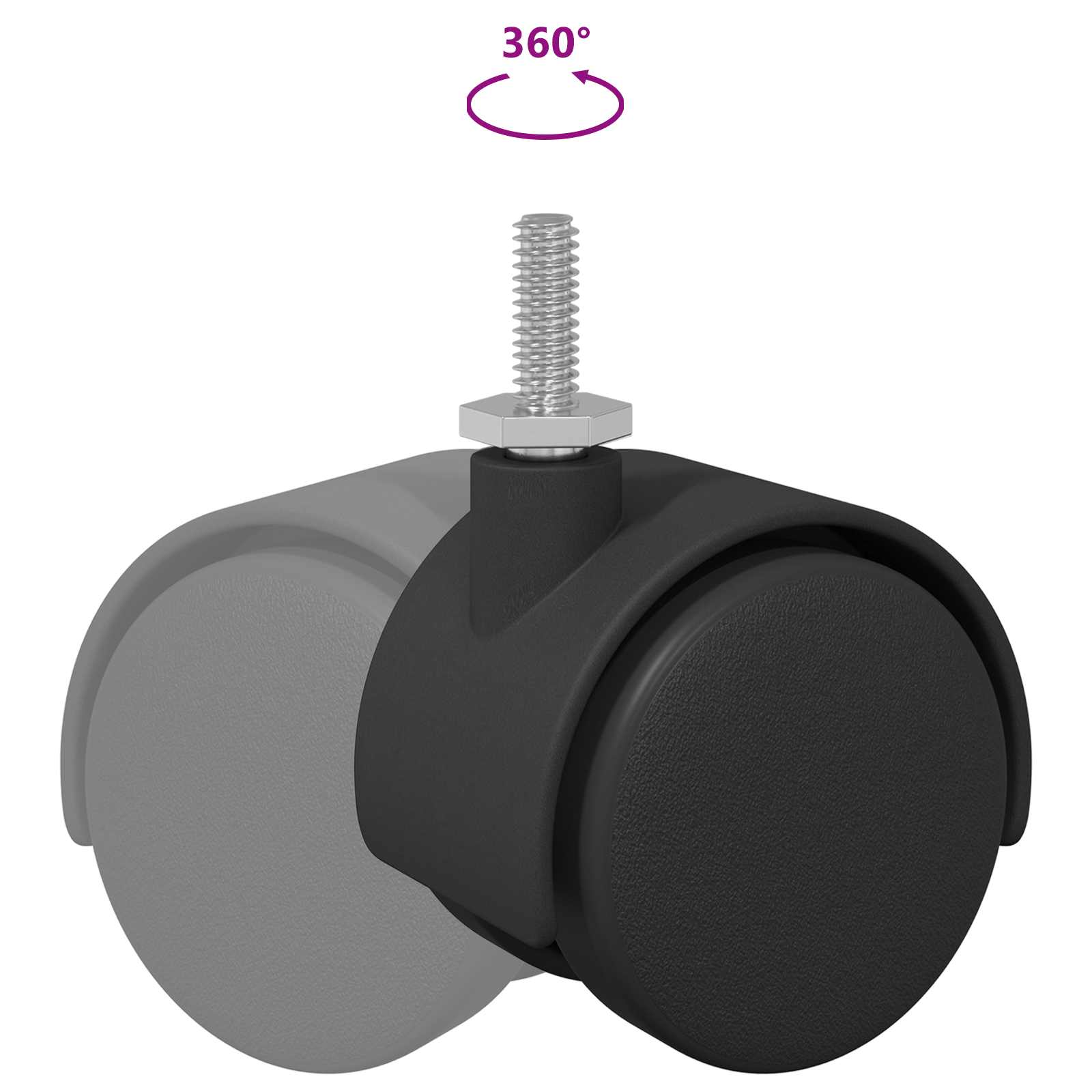 Ruedas 12 pcs Negro 40,1 x 37,8 mm PP y hierro