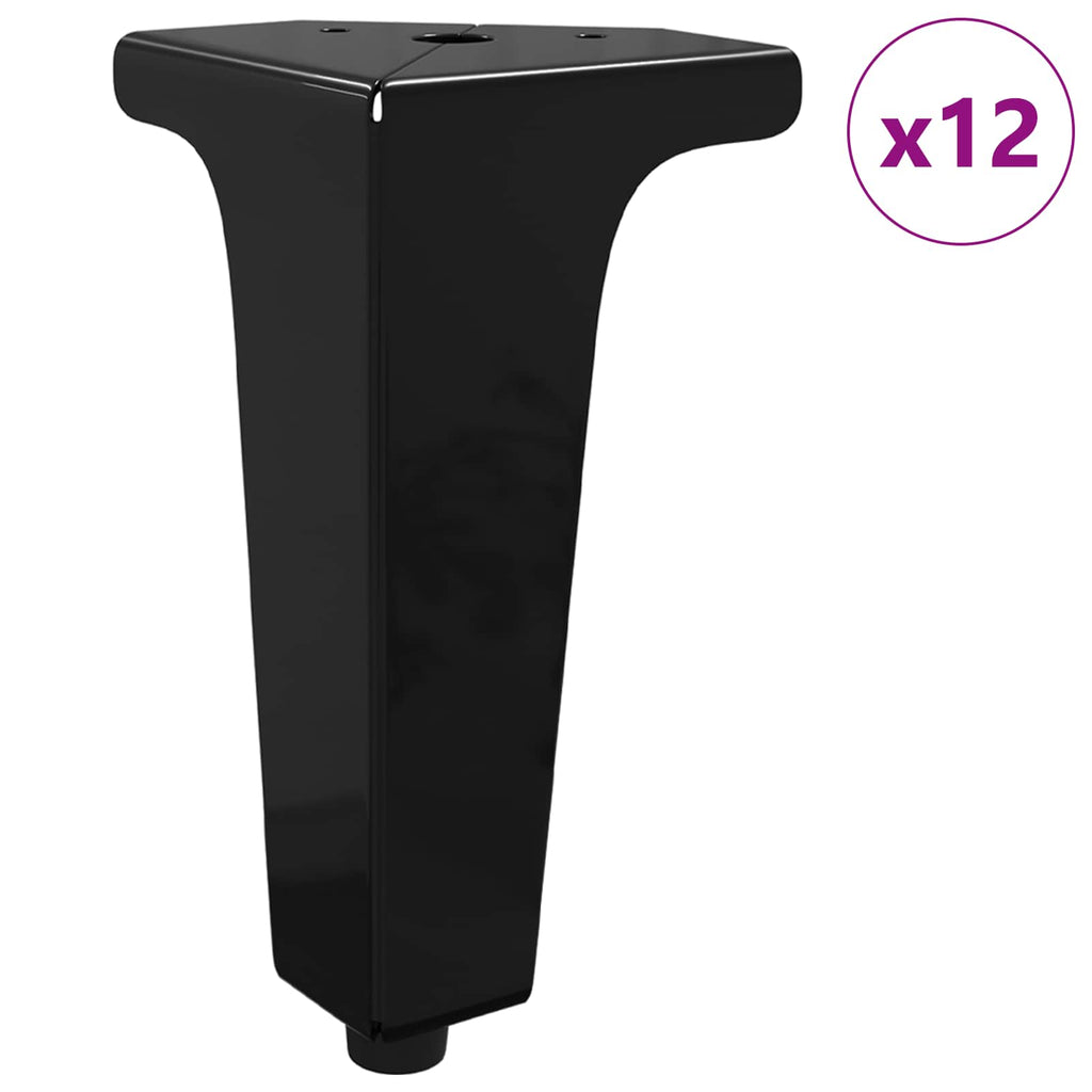 Patas de Muebles 12 pcs Negro 54,1 x 54,1 x 100 mm Hierro