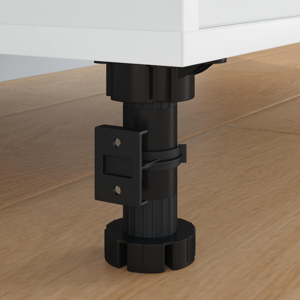 Patas de Muebles Ajustable 12 pcs Negro 46 x 46 x 128 mm PP