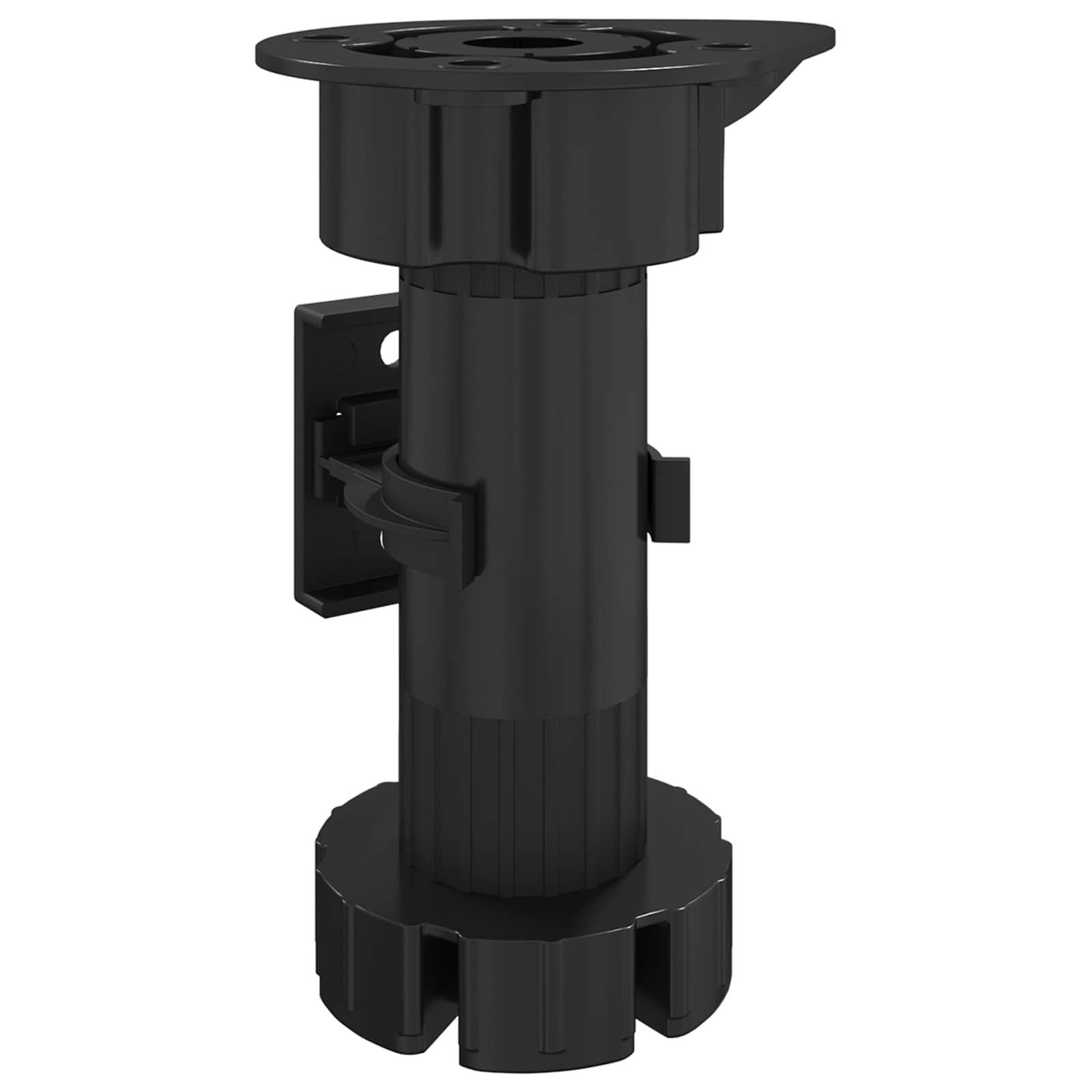 Patas de Muebles Ajustable 12 pcs Negro 46 x 46 x 128 mm PP