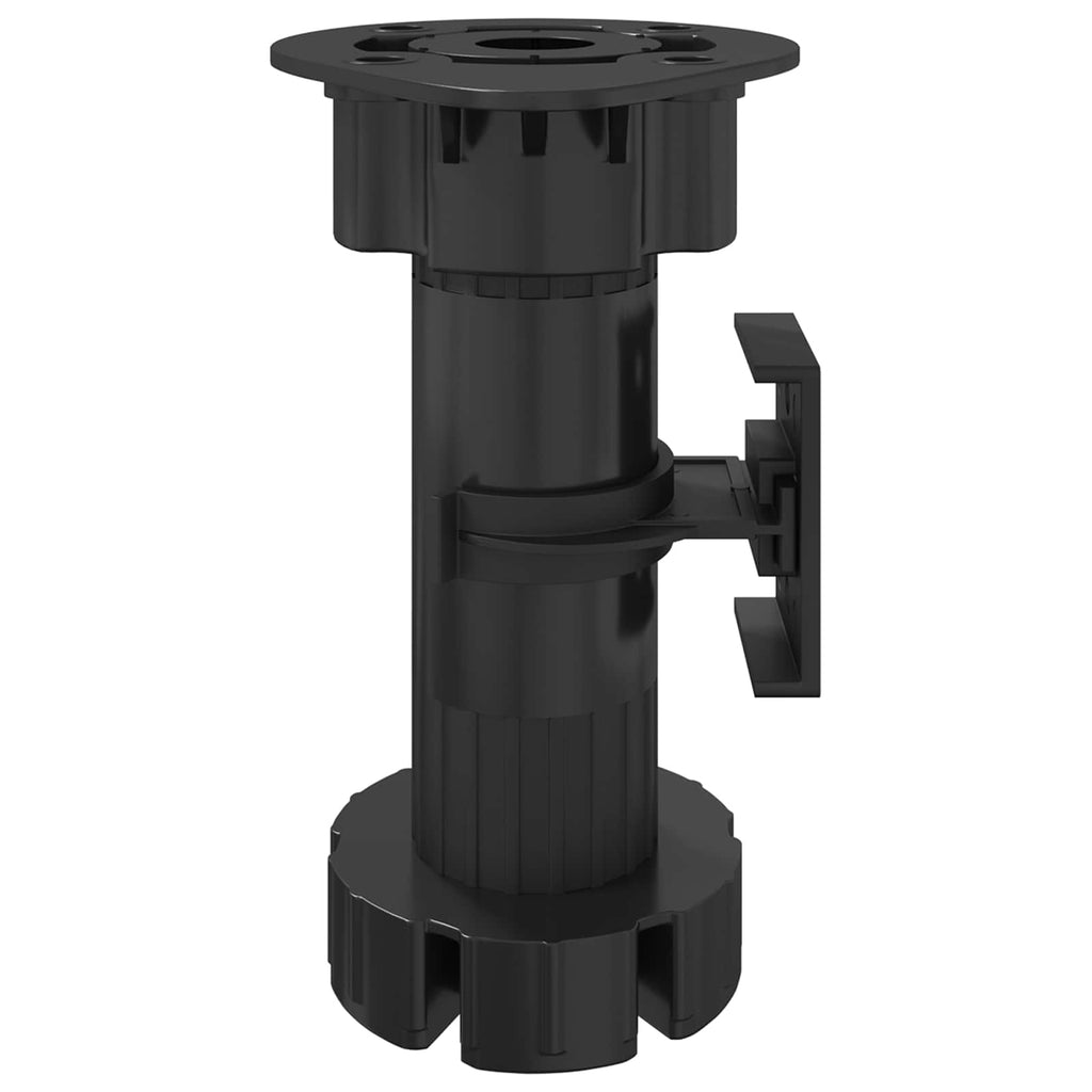 Patas de Muebles Ajustable 12 pcs Negro 46 x 46 x 128 mm PP