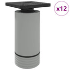 Patas de Muebles Ajustable 12 pcs 64 x 64 x 100 mm PP