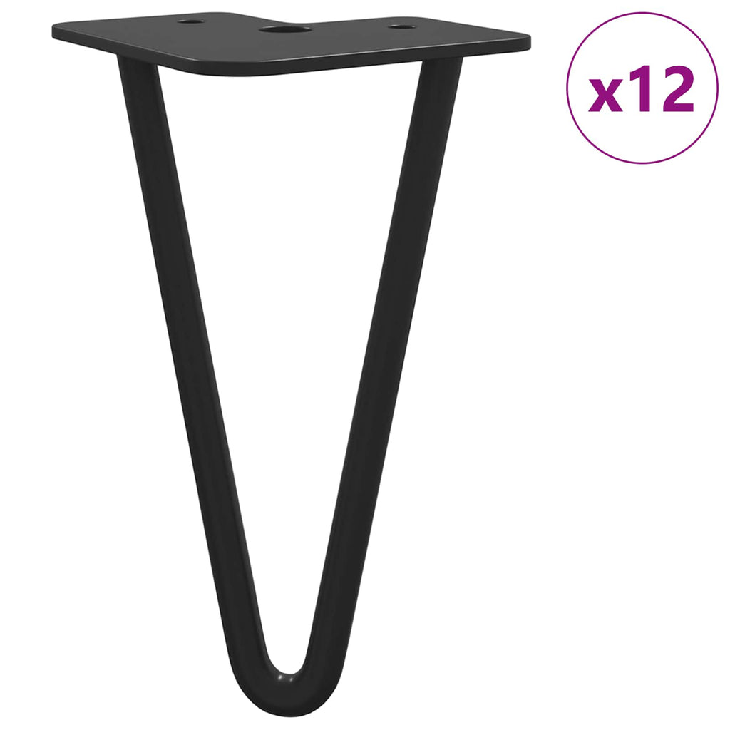 Pata de Mueble 12 pcs Negro 54.1 x 54.1 x 100 mm Hierro