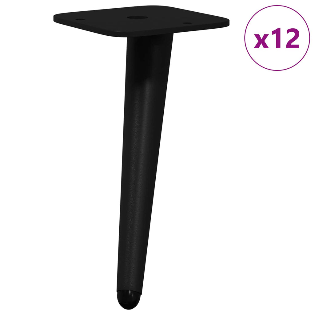 Pies de Soporte 12 pcs Negro 56 x 56 x 100 mm Hierro