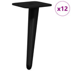 Pies de Soporte 12 pcs Negro 56 x 56 x 100 mm Hierro
