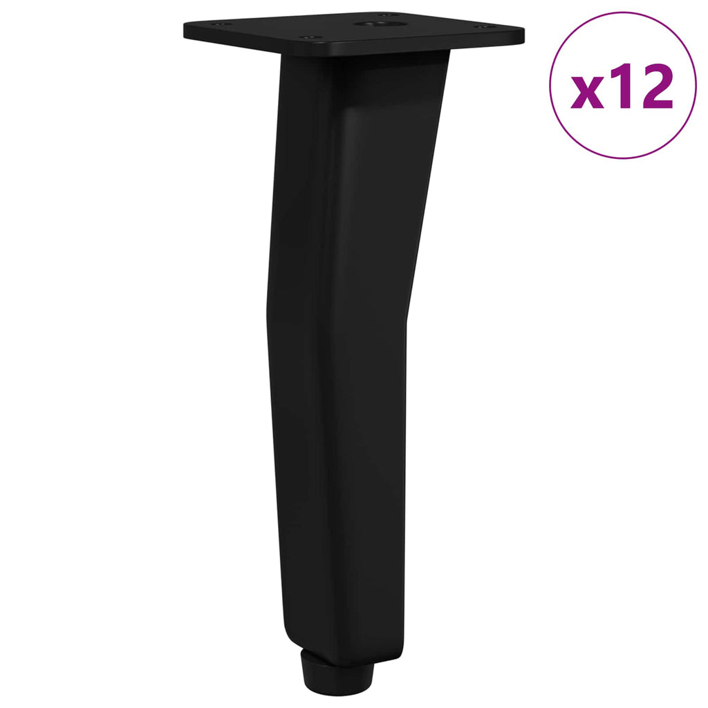 Pies de Soporte 12 pcs Negro 40 x 40 x 100 mm Hierro