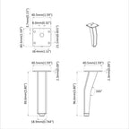 Pies de Soporte 12 pcs Negro 40 x 40 x 100 mm Hierro