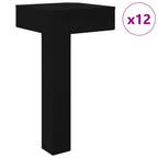 Pies de Soporte 12 pcs Negro 57 x 57 x 100 mm Hierro