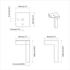 Pies de Soporte 12 pcs Negro 57 x 57 x 100 mm Hierro
