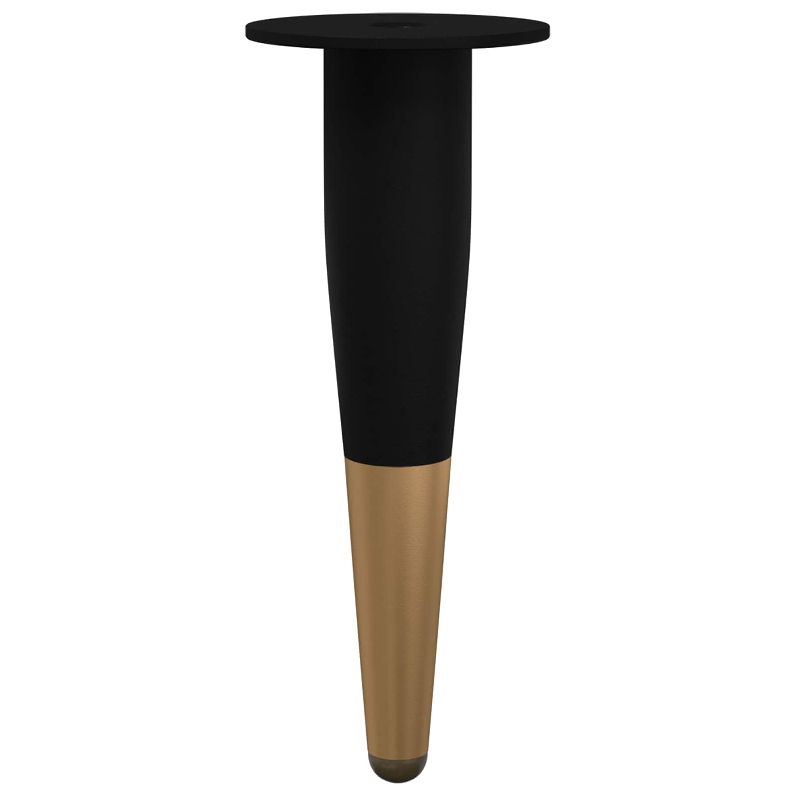 Patas de Muebles 12 pcs Negro y dorado Ø 40 x 98 mm Hierro