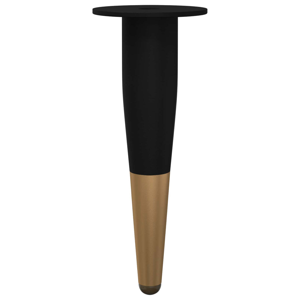 Patas de Muebles 12 pcs Negro y dorado Ø 40 x 98 mm Hierro