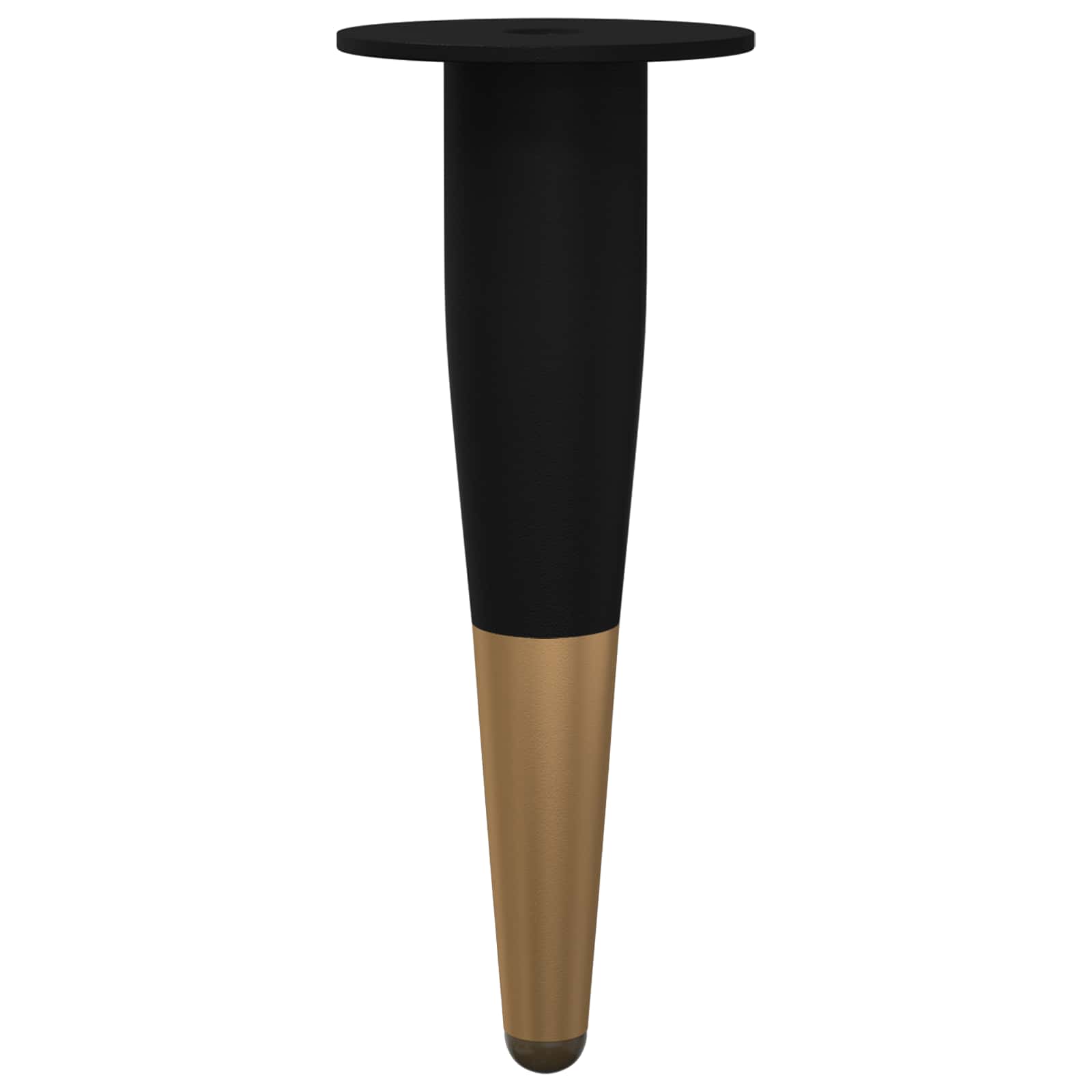 Patas de Muebles 12 pcs Negro y dorado Ø 40 x 98 mm Hierro