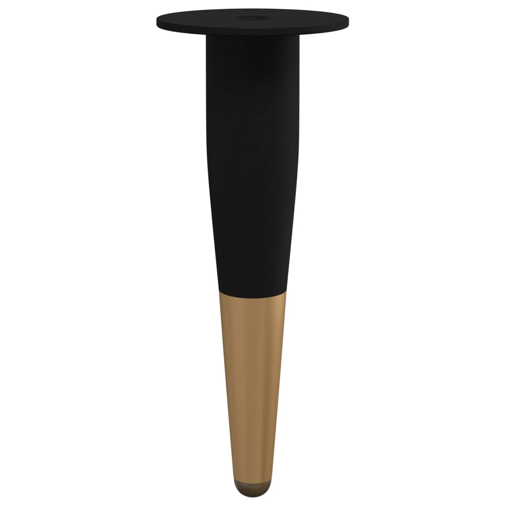 Patas de Muebles 12 pcs Negro y dorado Ø 40 x 98 mm Hierro