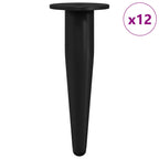 Patas de Muebles 12 pcs Negro Ø 40 x 98 mm Hierro