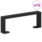 Patas de Muebles 12 pcs Negro 281 x 40,5 x 100 mm Hierro