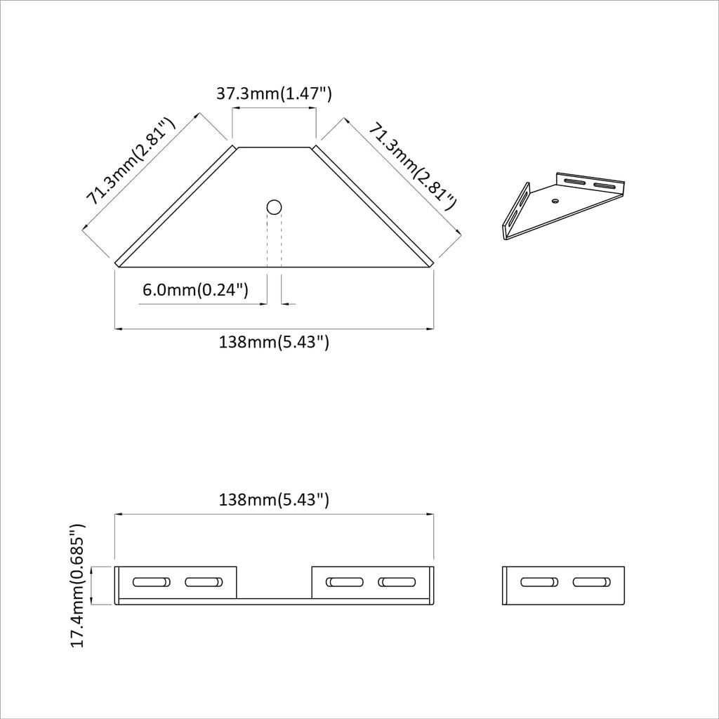 Soporte de Esquina 12 pcs Negro 138,5 x 50,5 x 16 mm Hierro