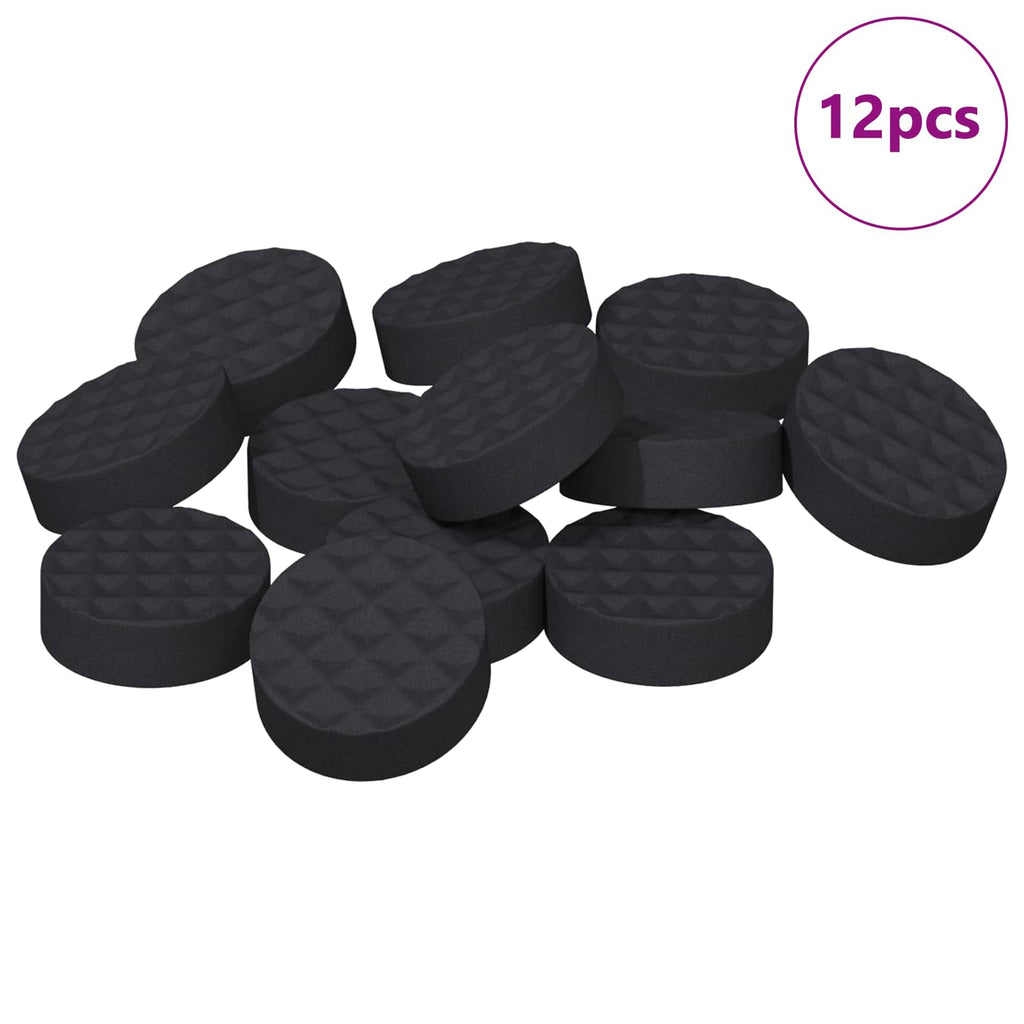 Almohadillas para Pies de Muebles 12 pcs Negro Ø 14 x 4 mm EVA