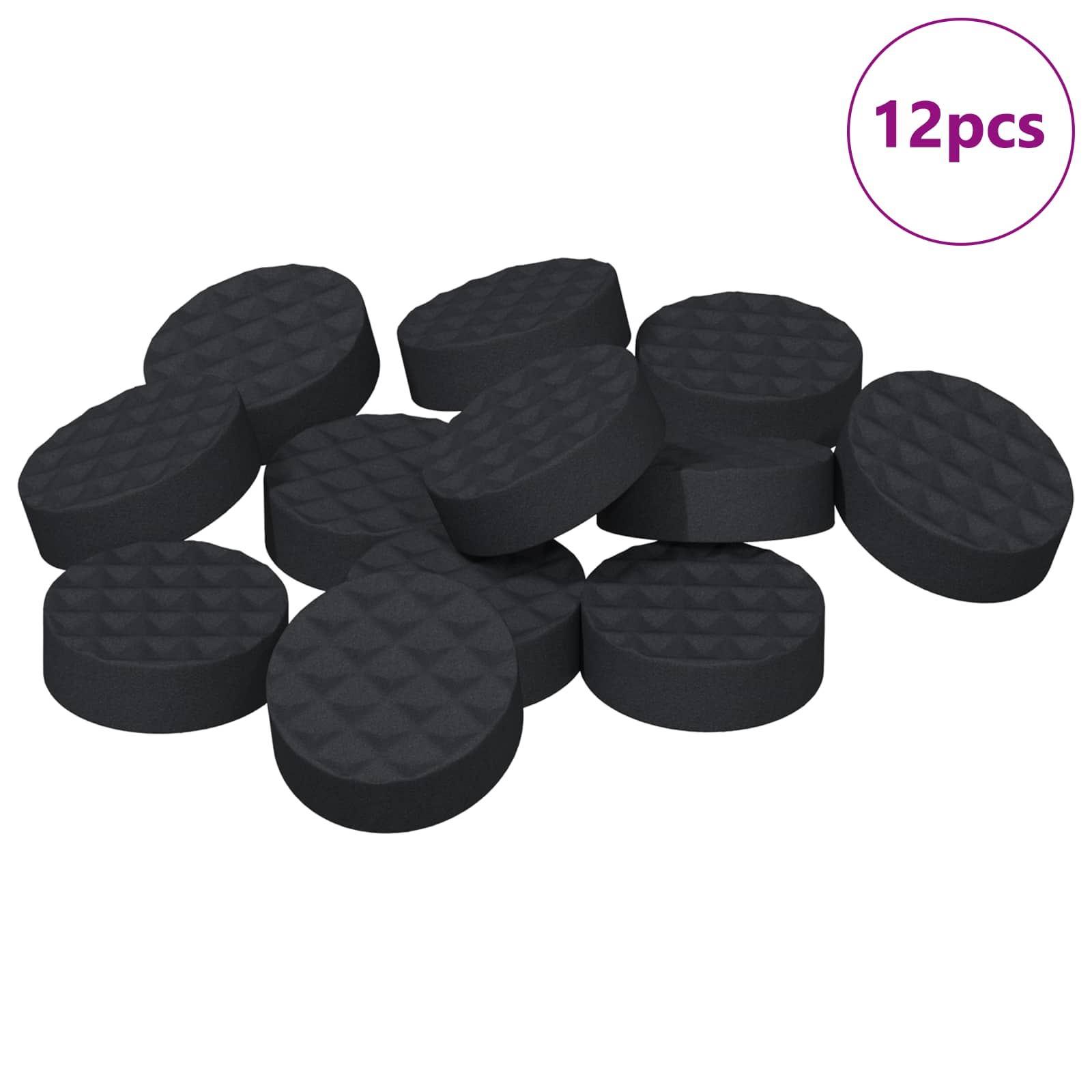 Almohadillas para Pies de Muebles 12 pcs Negro Ø 14 x 4 mm EVA