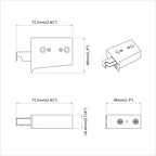 Soporte de gabinete colgante 12 pcs 70 x 48 x 19 mm