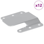 Soporte de Montaje Flush 12 pcs Plateado 75 x 66 x 1,4 mm Acero