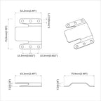 Soporte de Montaje Flush 12 pcs Plateado 75 x 66 x 1,4 mm Acero