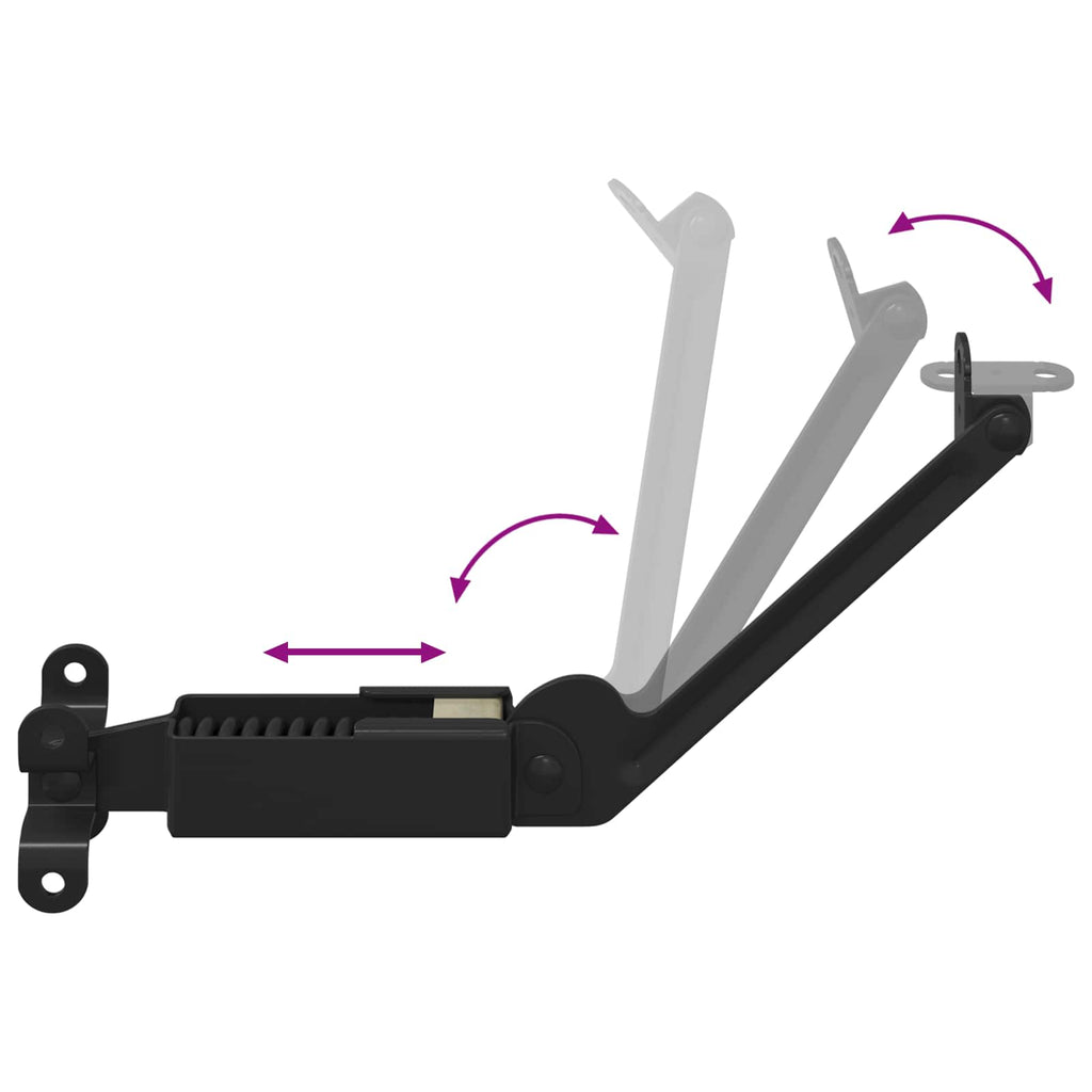 Bisagra de soporte para tapa 12 pcs Negro 192 x 32 x 50 mm