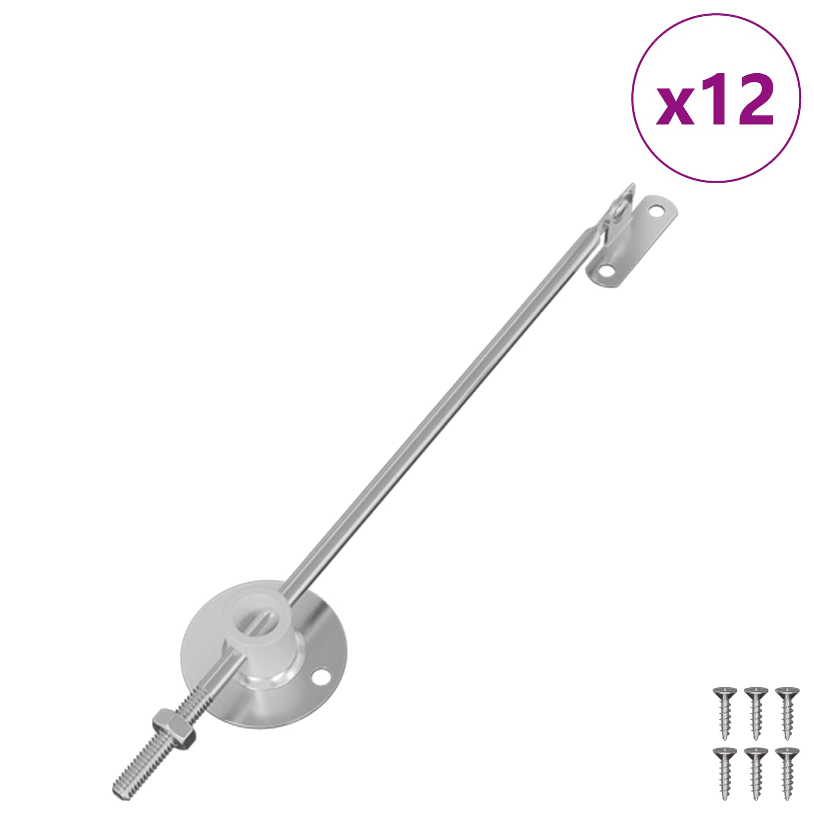 Bisagra de soporte para tapa 12 pcs Plateado 194 x 36 x 18 mm