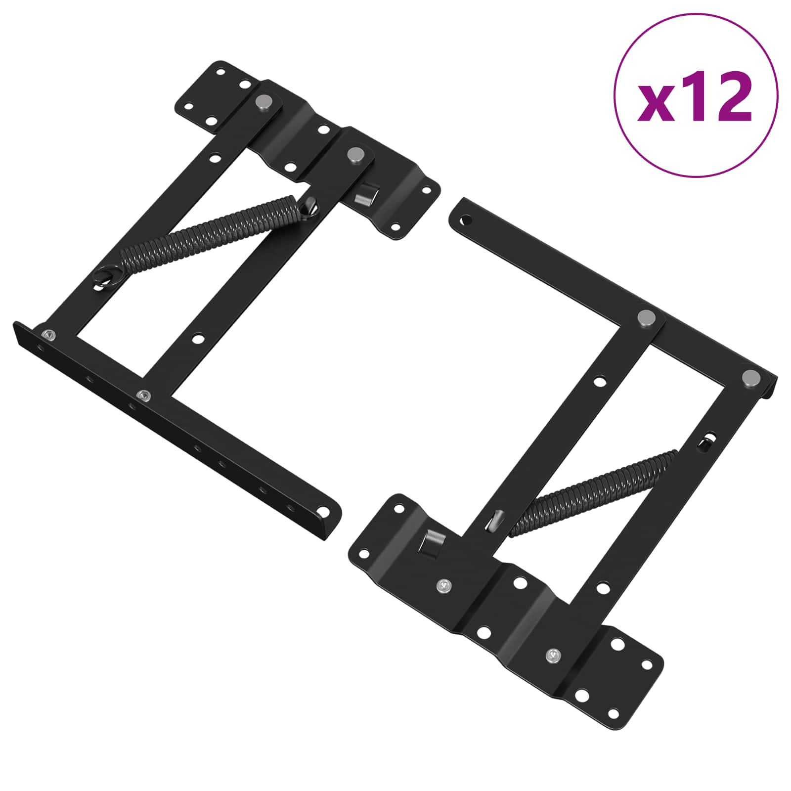 Mecanismo de Elevación de Cama 12 pcs Negro 340 x 95 x 40 mm