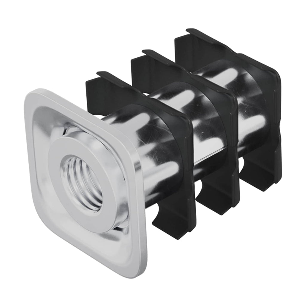 Inserto de tubo roscado 12 pcs Negro y Plata Acero Galvanizado