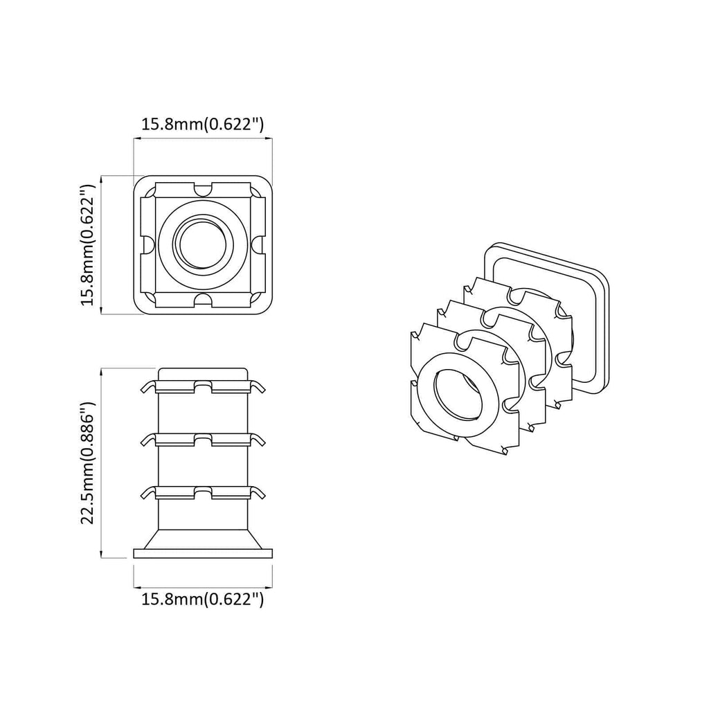 Inserto de tubo roscado 12 pcs Negro y Plata Acero Galvanizado