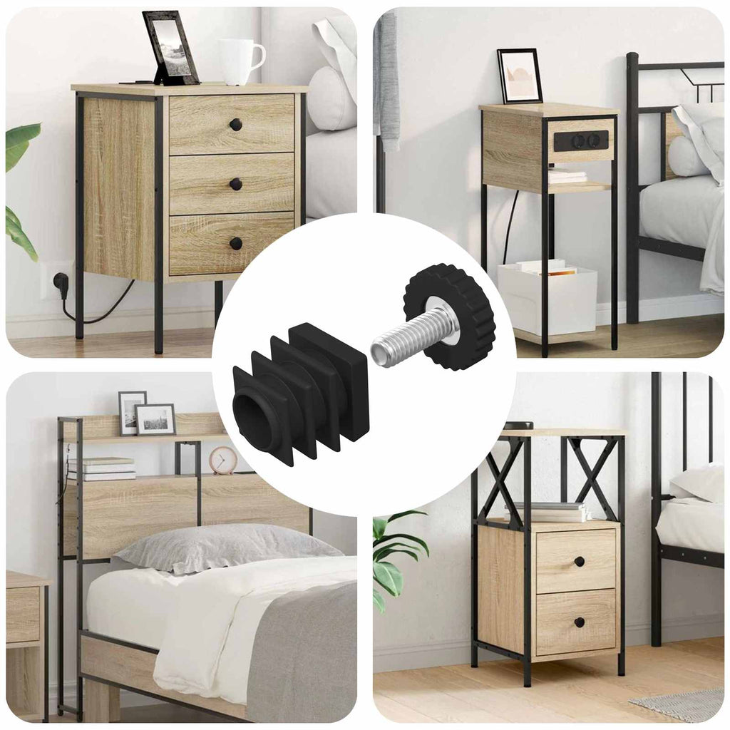 Niveladores para Muebles Ajustable 12 pcs Negro M6 PP