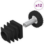 Niveladores para Muebles Ajustable 12 pcs Negro M6 PP