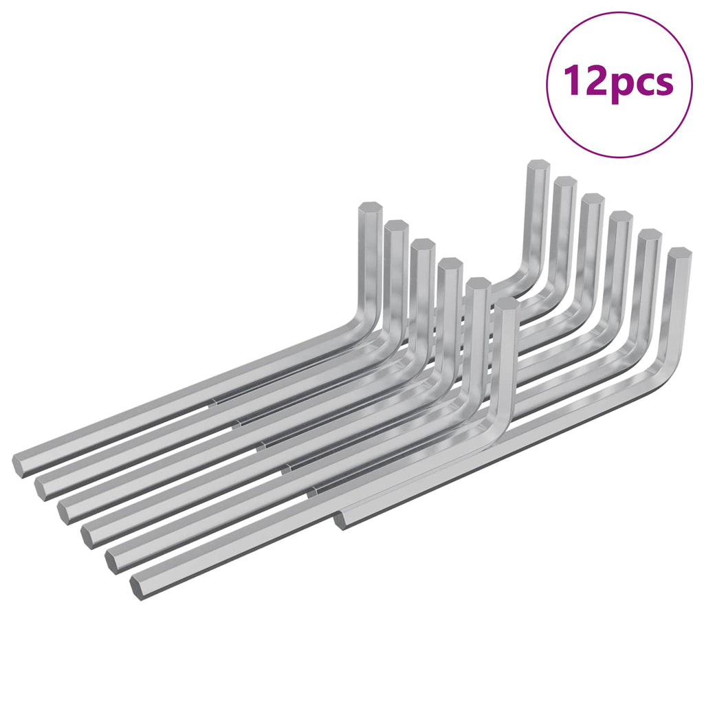 Llave hexagonal 12 pcs Plateado 20 x 52 mm Acero