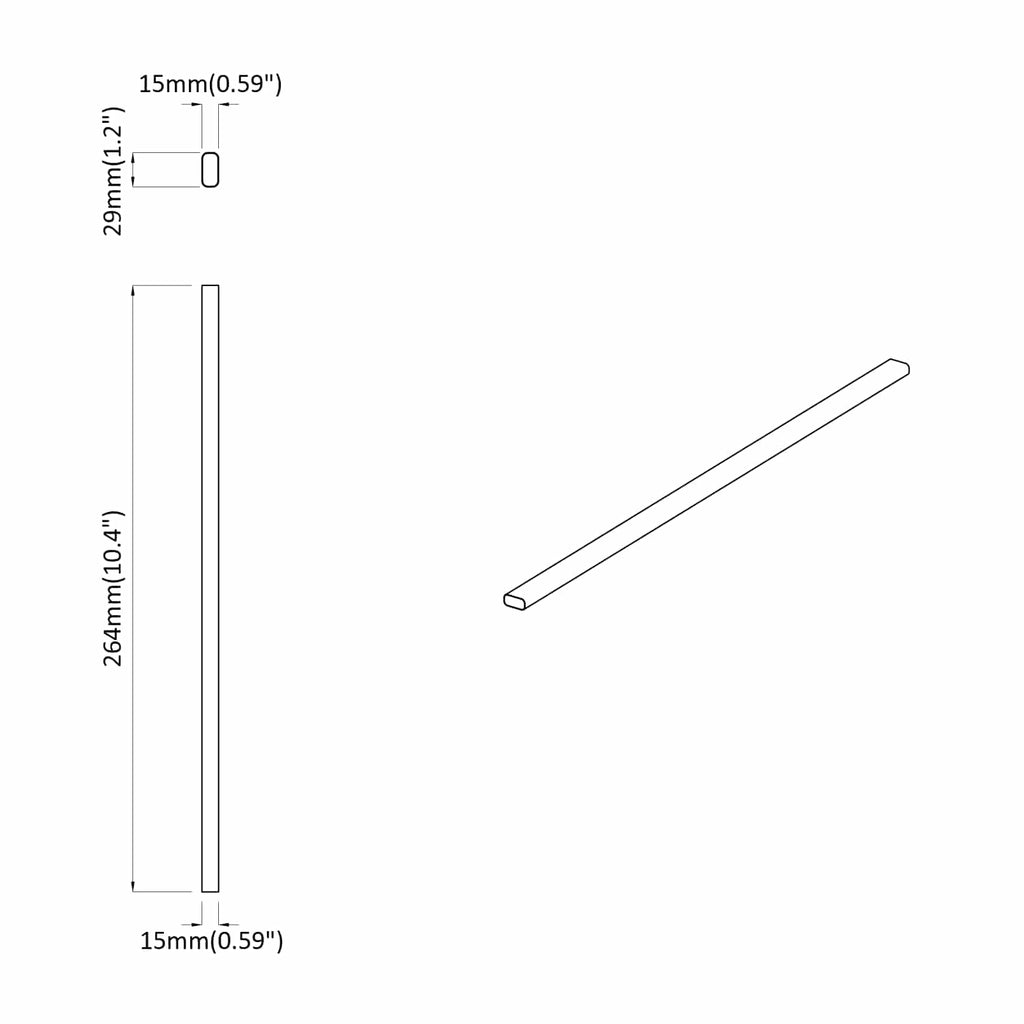 Varilla para Armario 12 pcs Plateado 264 x 15 x 29 mm